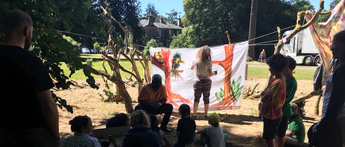 Interactive outdoor graffiti workshop