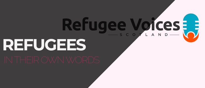 Logo for Refugee Voices Scotland: Refugees in their own words