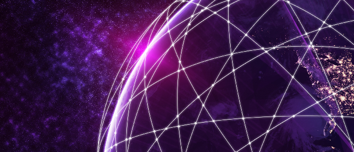 Illustration of global network purple