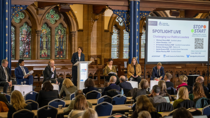 A photo of the Spotlight Live panel chaired by Professor Kezia Dugdale