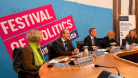 Photo of the panel at the Festival of Politics launch event