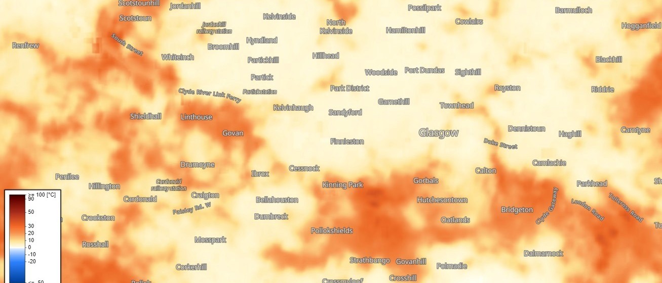 Heat map of Glasgow area